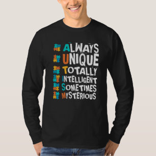 Camiseta Consciência do Autismo Sempre Único Totalmente Int