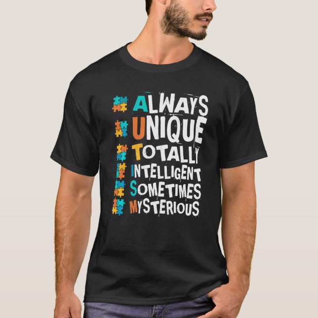 Camiseta Consciência do Autismo Sempre Único Totalmente Int (Frente)