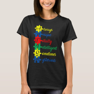Camiseta Consciência do Autismo Sempre Único Totalmente Int