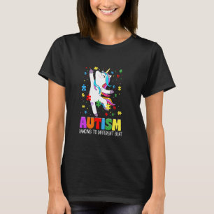 Camiseta Consciência do autismo Unicórnio fazendo dab Peça
