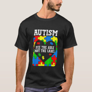 Camiseta Consciência do Autismo Veja o Capaz Não o Rótulo S