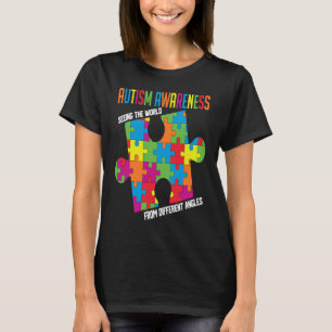 Camiseta Consciência do Autismo Vendo o Mundo de uma Maneir