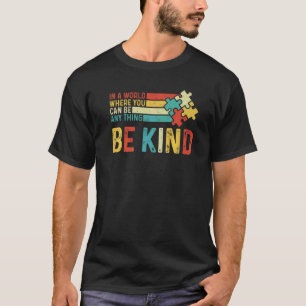 Camiseta Consciência do Autismo Vintage Retro Seja Gentil P