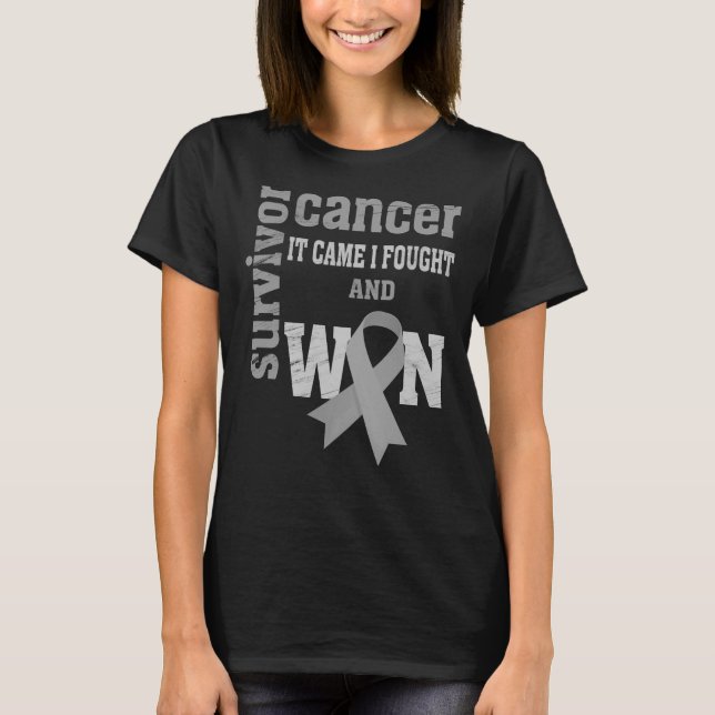 Camiseta Consciência Do Cancer Cérebro, Eu Lutava Ganhar Pr (Frente)