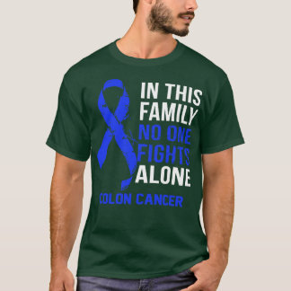 Camiseta Consciência do Cancer Colônico Ninguém Luta Sozinh