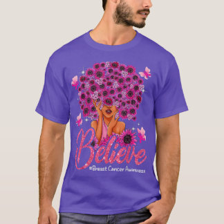 Camiseta Consciência do Cancer da Mama Negra Apoio ao Guerr