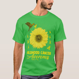 Camiseta Consciência do Cancer de Beija-flor e Girassol