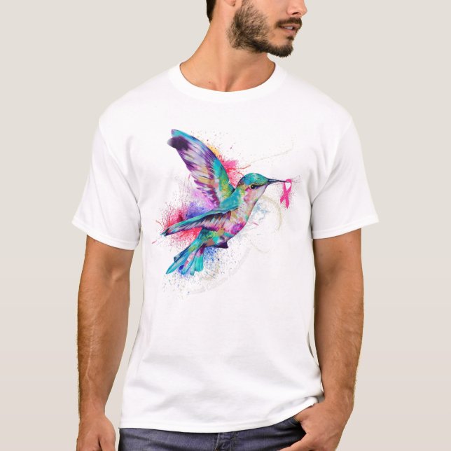 Camiseta Consciência do Cancer de Briso Hummingbird (Frente)