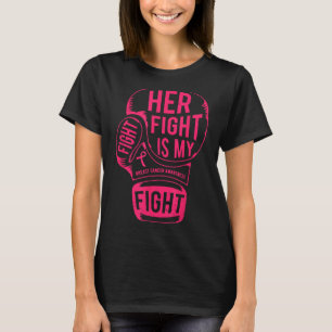 Camiseta Consciência do Câncer de Mama Her Fight Is My Figh