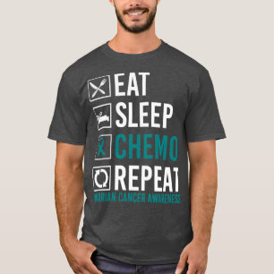 Camiseta Consciência do câncer de ovário Coma Quimio do Son