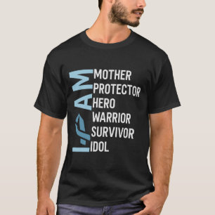 Camiseta Consciência do Câncer de Ovário Eu Sou Mãe Heroína
