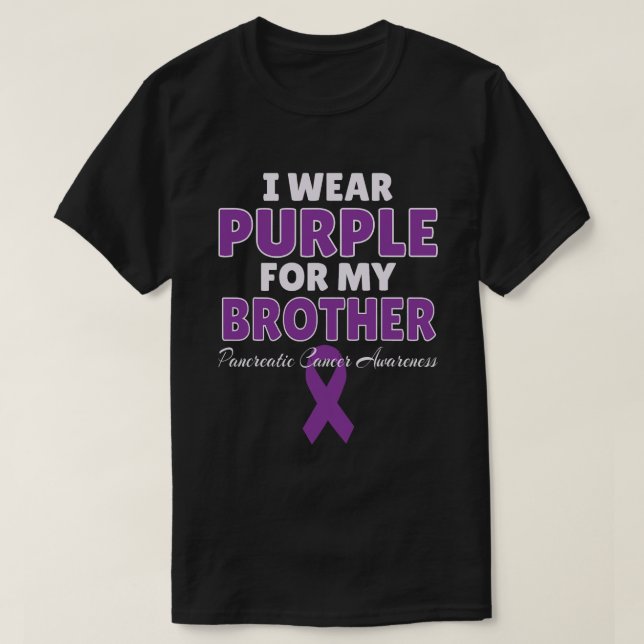 Camiseta Consciência do câncer de pâncreas Eu Visto Roxo Pa (Frente do Design)