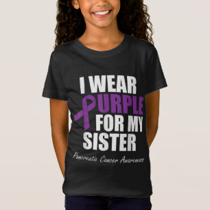Camiseta Consciência do câncer de pâncreas Eu Visto Roxo Pa