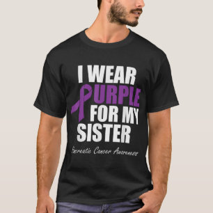 Camiseta Consciência do câncer de pâncreas Eu Visto Roxo Pa