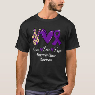 Camiseta Consciência do câncer de pâncreas Paz Amar Esperan