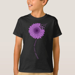 Camiseta Consciência do câncer de pâncreas Roxo de girassol