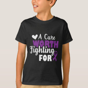 Camiseta Consciência do câncer de pâncreas Uma Cura Que Val
