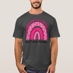 Camiseta Consciência do Cancer Mama Cor-de-rosa Suporte a F