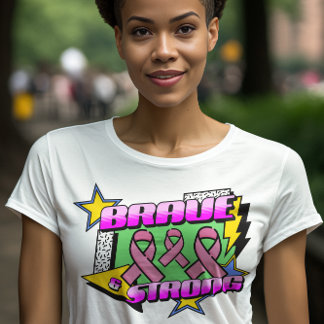 Camiseta Consciência do Cancer rosa (Estilo Retroativo 90)