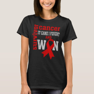 Camiseta Consciência do Cancer Sanguíneo, Eu Lutei e Ganh
