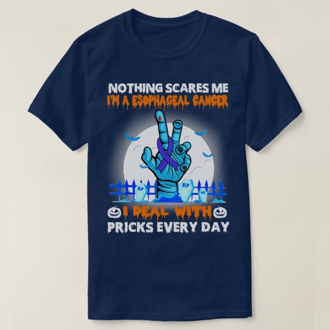 Camiseta Consciência do Cancer sofisticada Nada me assusta. (Frente do Design)