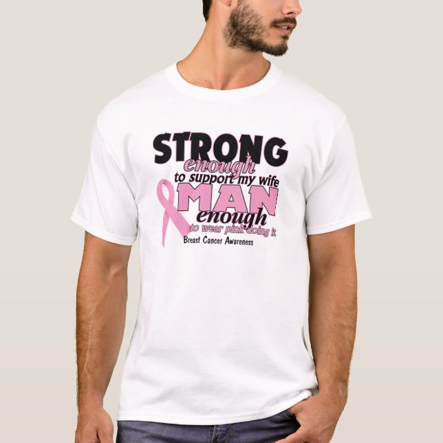 Camiseta Consciência do cancro da mama do apoio do homem (Frente)