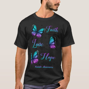 Camiseta Consciência do Suicídio da Borboleta Fé Amor Esper
