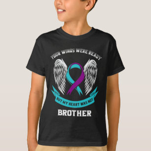 Camiseta Consciência do Suicídio Roxo Teal Irmãos Suicidas