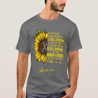 Camiseta Consciência do Tumor Cerebral Ela é uma guerreira 