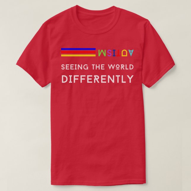 Camiseta Consciência do utismo vendo o mundo diferente (Frente do Design)