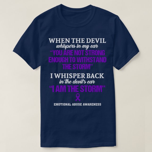 Camiseta Consciência Emocional Do Abuso Eu Sou A Tempestade (Frente do Design)