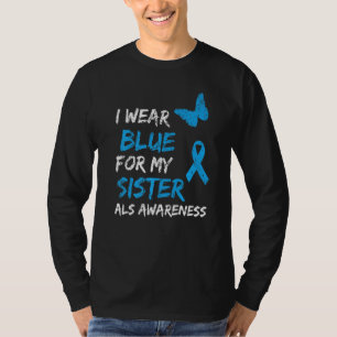 Camiseta Consciência Eu Visto Azul Para Minha Fita Irmã