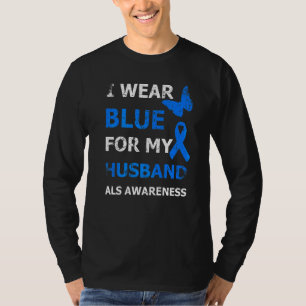 Camiseta Consciência Eu Visto Azul Para Minha Fita Marido