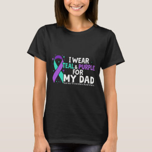 Camiseta Consciência Eu Visto Teal E Roxo Para Meu Pai Suic