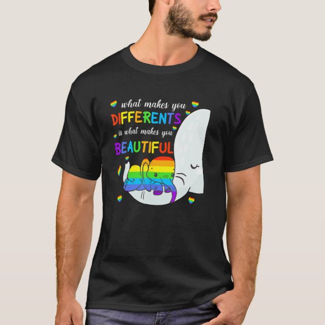 Camiseta Consciência LGBT O Que Faz Você Diferente Elefante (Frente)