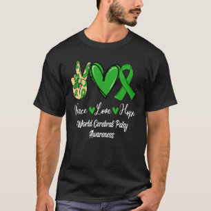 Camiseta Consciência Mundial da Paralisia Cerebral Paz Amor