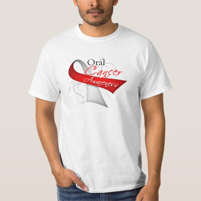 Camiseta Consciência oral do cancer da fita de rolo (Frente)