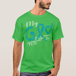 Camiseta Consciência PCOS Meu Deus É Mais Forte Nesta Famíl