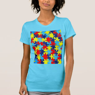Camiseta Consciência-Quebra-cabeça do autismo por Shirley