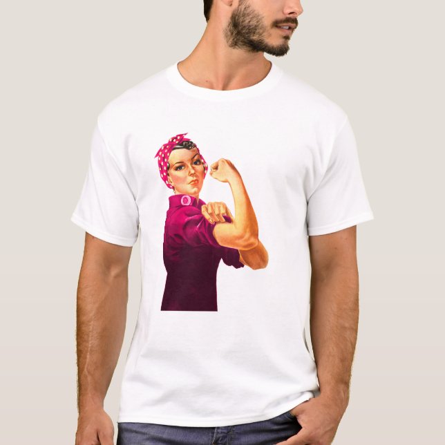 Camiseta Consciência Rosie do cancer o rebitador (Frente)