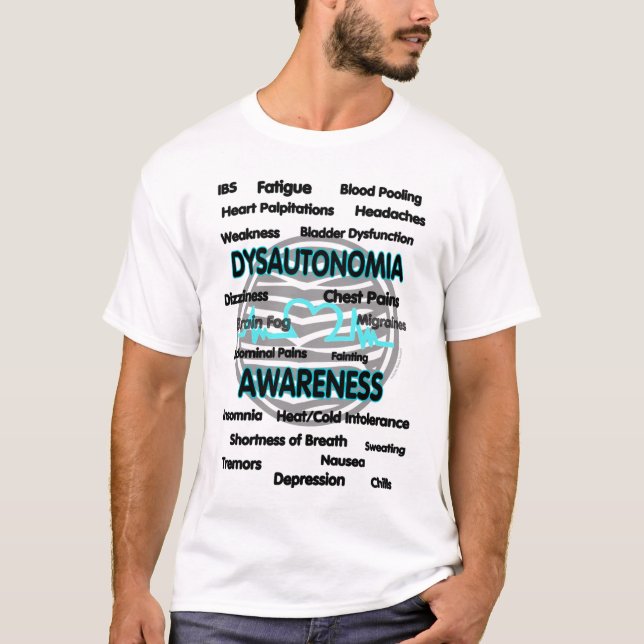Camiseta Consciência/sintomas… Dysautonomia (Frente)