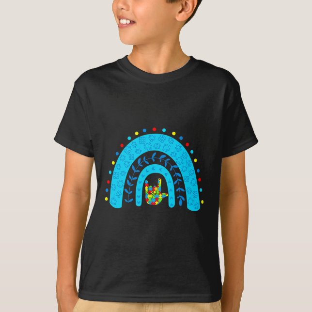 Camiseta Consciência Suporte ao Arco-Íris Quebra-cabeça Lin (Frente)