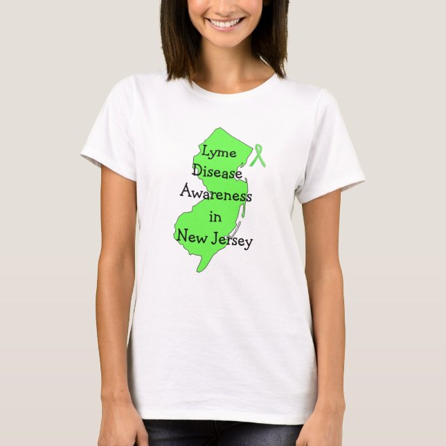 Camiseta Consciencialização da Doença de Lyme em Nova Jerse (Frente)