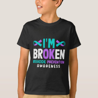 Camiseta Consciencialização da Prevenção Estou Quebrado