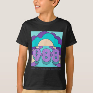 Camiseta Consciencialização da Saúde Mental 988 e Prevenção