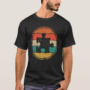 Camiseta Consciencialização do Autismo Puzzle Vintage Supor