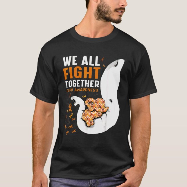 Camiseta Conscientização Copd Todos Nós Lutamos Juntos Com  (Frente)