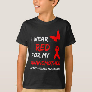 Camiseta Conscientização da Doença Cardíaca Eu Uso Vermelho
