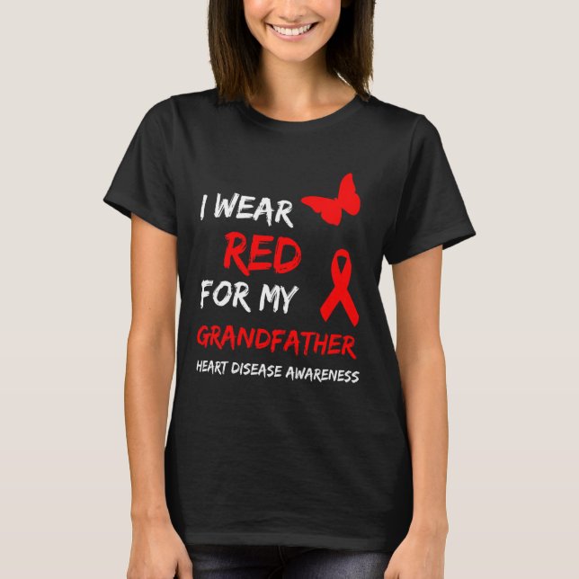 Camiseta Conscientização da Doença Cardíaca Eu Uso Vermelho (Frente)