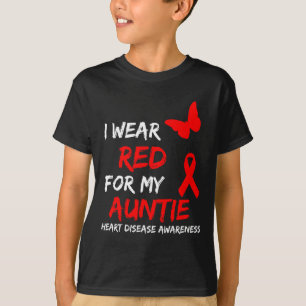 Camiseta Conscientização da Doença Cardíaca Eu Uso Vermelho